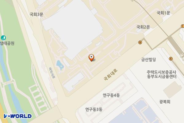 국회의원회관 위치 지도 — 서울특별시 영등포구 의사당대로1, 국회의원회관 주차장 우측