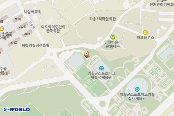 영월스포츠파크 실내수영장 위치 지도 — 강원특별자치도 영월군 영월읍 제방안길 100