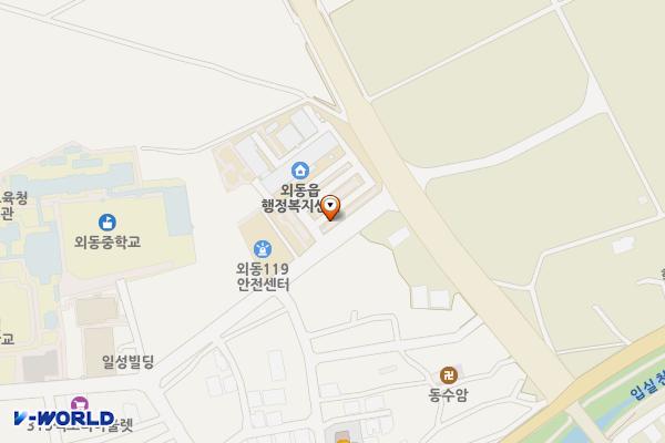 외동읍사무소 위치 지도 — 경상북도 경주시 외동읍 읍청사로 25