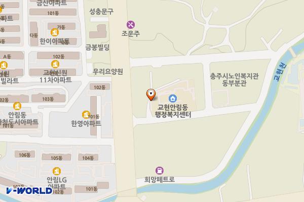 교현안림행정복지센터 위치 지도 — 충청북도 충주시 안림동 1073