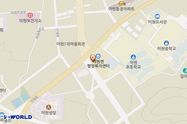 미원면사무소 위치 지도 — 충청북도 청주시 상당구 미원면 단재로 2472