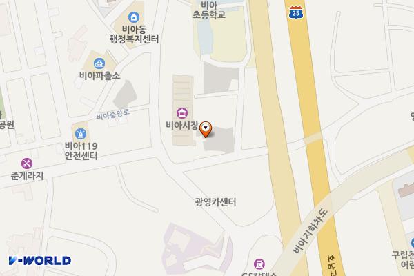 비아5일시장 제2 공영주차장 위치 지도 — 전남광주통합특별시 광산구 비아동 66-6