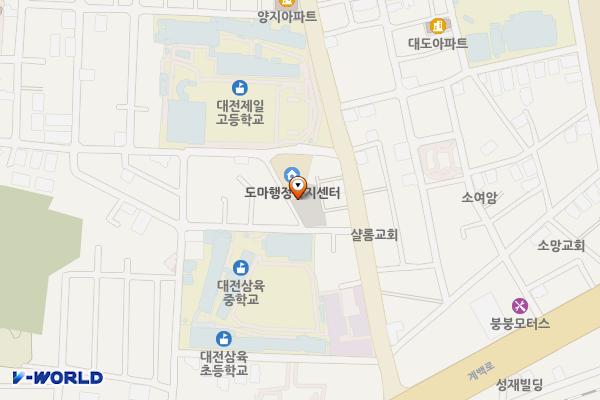 도마2동 옆 공영주차장 위치 지도 — 대전광역시 서구 도마동 155-16 