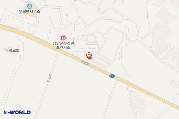 무정면 소재지 (무정체육공원) 위치 지도 — 전남광주통합특별시 담양군 무정면 봉안리 609
