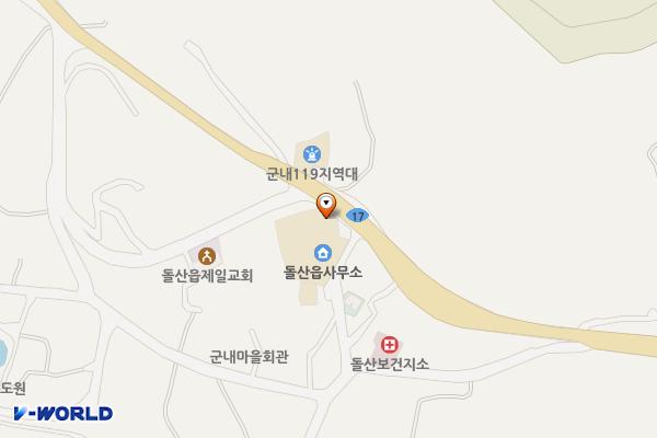 돌산읍사무소 위치 지도 — 전남광주통합특별시 여수시 돌산읍 군내리 353-1