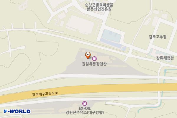 강천산(광주) 휴게소 위치 지도 — 전북특별자치도 순창군 순창읍 광주대구고속도로 27