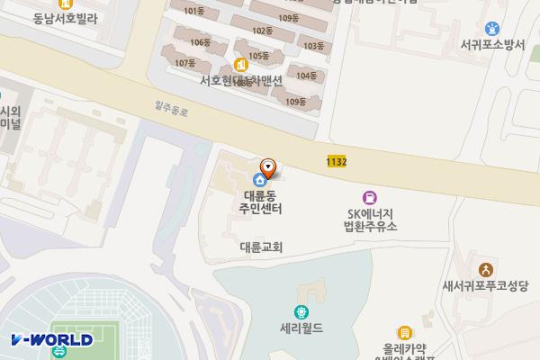 대륜동주민센터 위치 지도 — 제주특별자치도 서귀포시 일주동로 9185