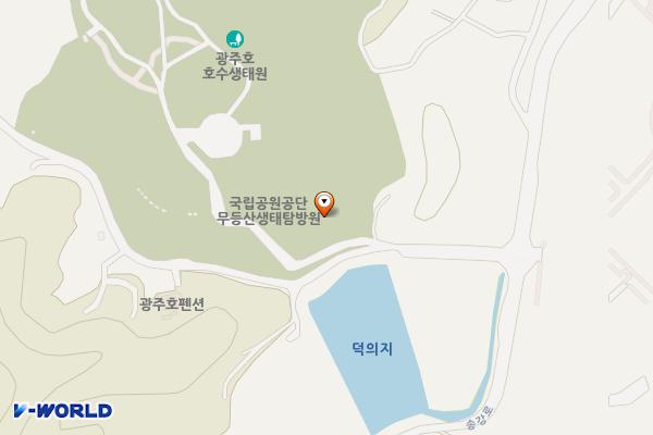 무등산생태탐방원 위치 지도 — 전남광주통합특별시 북구 충효동 805번지