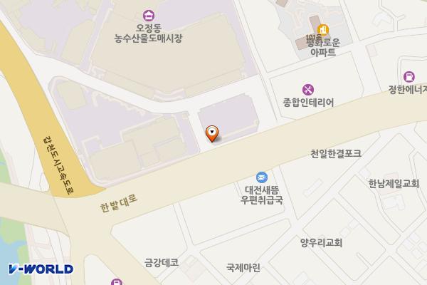 오정농수산물시장 위치 지도 — 대전광역시 대덕구 오정동 45-1 