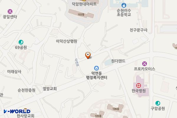 덕연동사무소 위치 지도 — 전남광주통합특별시 순천시 덕연로 41