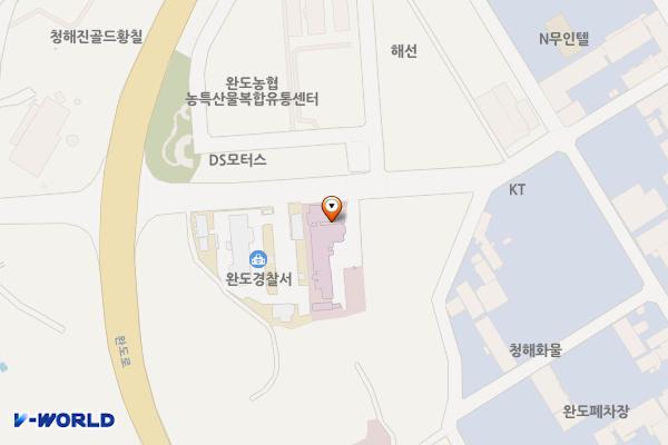 완도군 보건의료원 위치 지도 — 전남광주통합특별시 완도군 완도읍 농공단지길 34