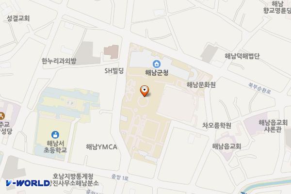 해남군청 주차장 위치 지도 — 전남광주통합특별시 해남군 해남읍 수성리 183-5