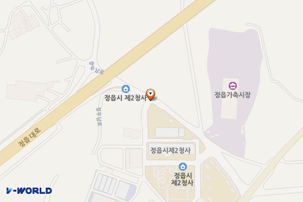 정읍시 제2청사 주차장 위치 지도 — 전북특별자치도 정읍시 정우남로 282