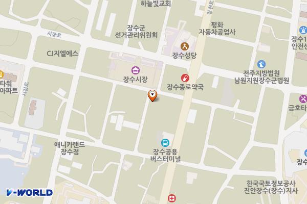 장수읍시가지주차장 위치 지도 — 전북특별자치도 장수군 장수읍 장수북동1길 8-3