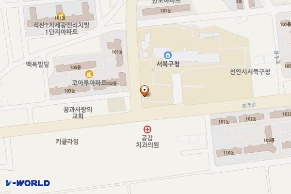 천안시 서북구청 위치 지도 — 충청남도 천안시 서북구 성거읍 봉주로 75