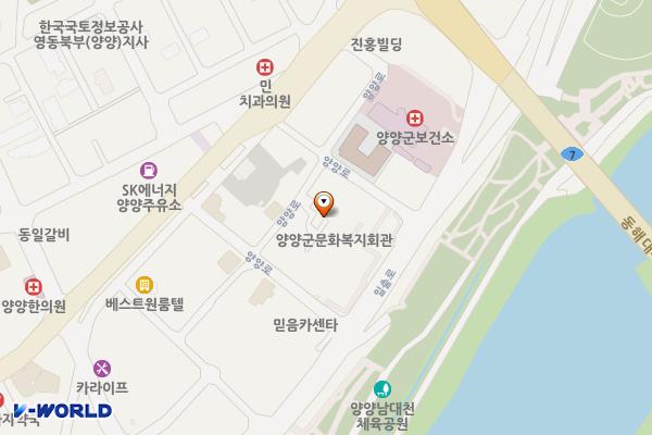 양양문화복지회관 위치 지도 — 강원특별자치도 양양군 양양읍 일출로 540