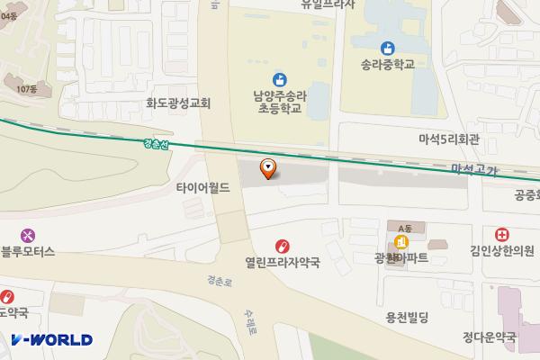 화도읍 제2공영주차장 위치 지도 — 경기도 남양주시 화도읍 마석우리 338-1