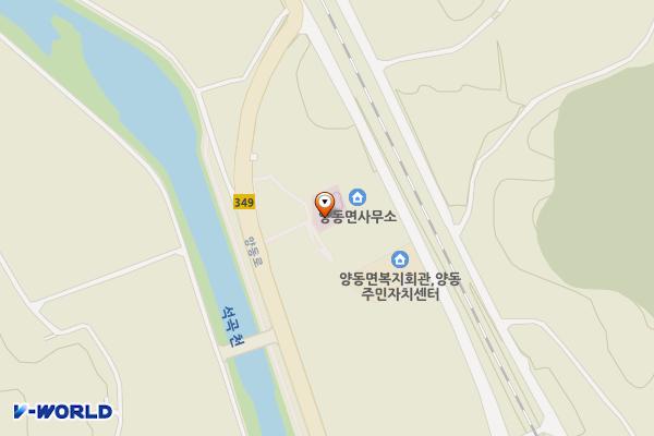 양동면사무소 위치 지도 — 경기도 양평군 양동면 학둔지아래길 20