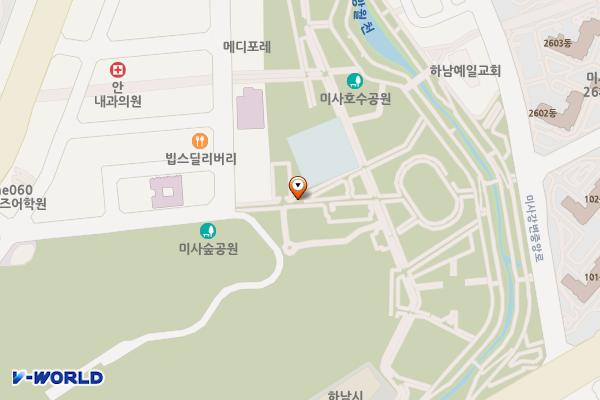 하남미사 근린공원16호 주차장 위치 지도 — 경기도 하남시 풍산동 118-2