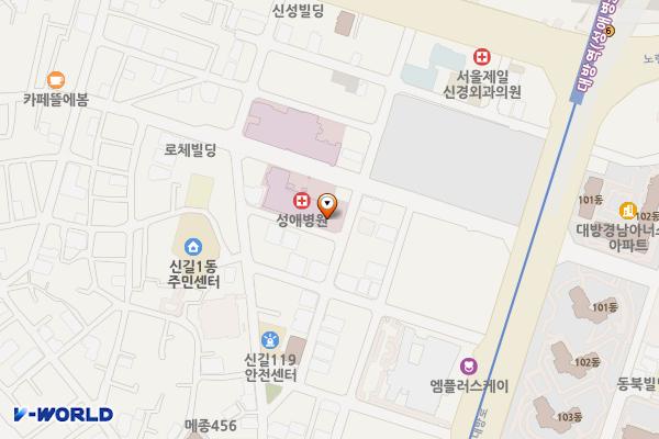 성애병원 위치 지도 — 서울특별시 영등포구 여의대방로 53길 22