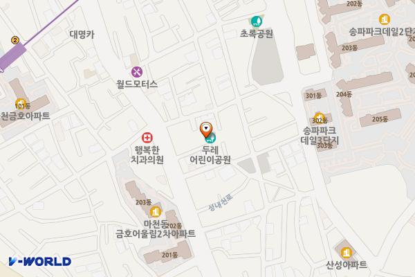 마천동2공영주차장 위치 지도 — 서울특별시 송파구 성내천로299-7