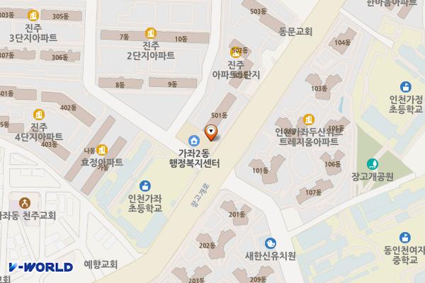 가좌2동 행정복지센터 위치 지도 — 인천광역시 서해구 가좌동 30-105