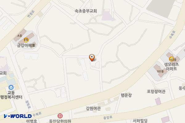 청학동 제2지구 노외주차장 위치 지도 — 강원특별자치도 속초시 청학동 486-183