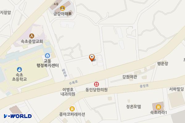 청학동 제1지구 노외주차장 위치 지도 — 강원특별자치도 속초시 청학동 486