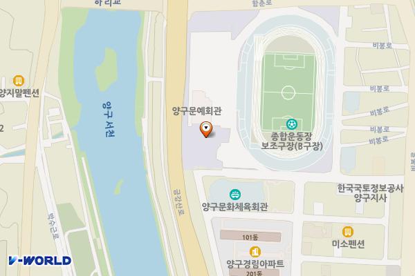 양구문화복지센터 위치 지도 — 강원특별자치도 양구군 양구읍 비봉로73번길 52