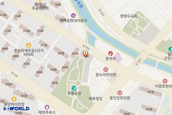 무릉공원 위치 지도 — 강원특별자치도 춘천시 석사동 805