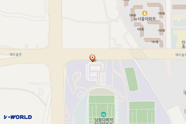 인천아시안게임 남동경기장 1주차장 위치 지도 — 인천광역시 남동구 수산동 394-54