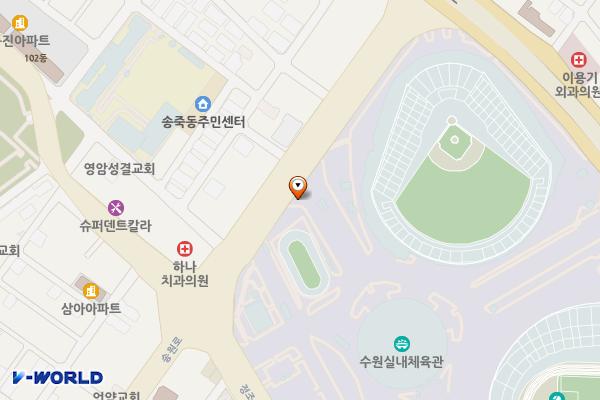수원종합운동장 8주차장 위치 지도 — 경기도 수원시 장안구 경수대로 893
