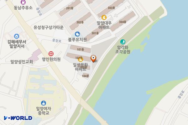 삼문공용주차장 위치 지도 — 경상남도 밀양시 삼문동 24-40
