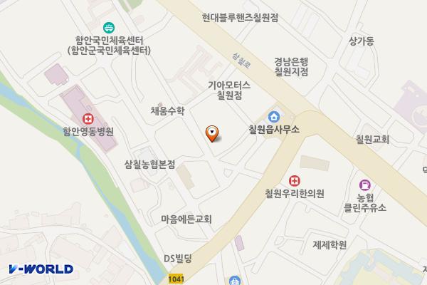 공동육아나눔터 (구 칠원보건지소) 위치 지도 — 경상남도 함안군 칠원읍 용산1길 28
