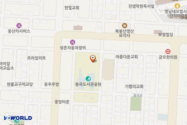 구미시립봉곡도서관 위치 지도 — 경상북도 구미시 봉곡로 15길 54