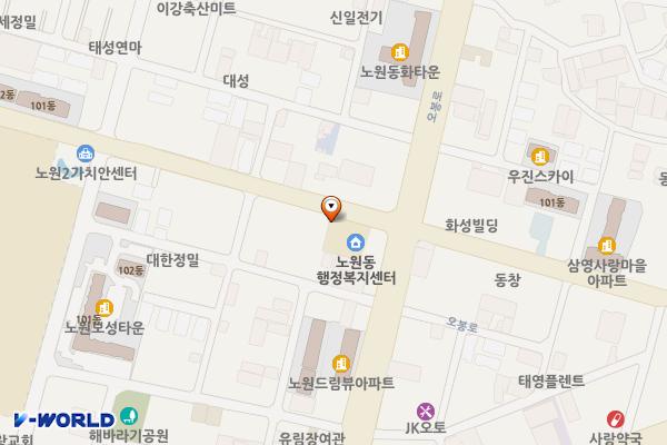 노원동행정복지센터 위치 지도 — 대구광역시 북구 노원동2가 214