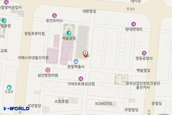 보람병원 앞 공영주차장 위치 지도 — 울산광역시 남구 삼산동 1554-1