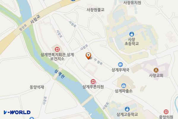 사창1주차장 위치 지도 — 전남광주통합특별시 장성군 삼계면 사창리 488-1