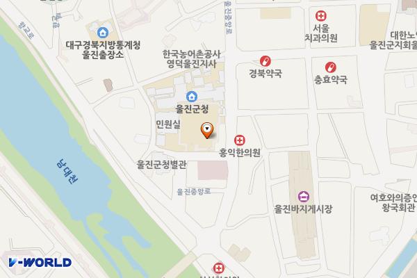울진군청 위치 지도 — 경상북도 울진군 울진읍 울진중앙로 121