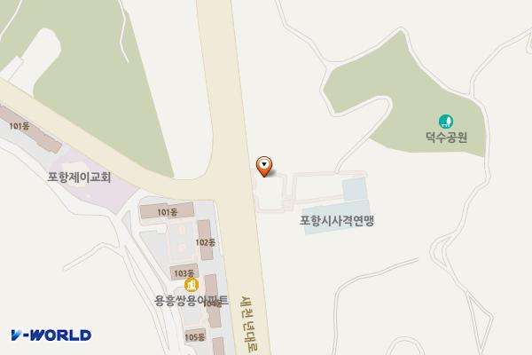 포항실내사격장 위치 지도 — 경상북도 포항시 북구 용흥동 4-9