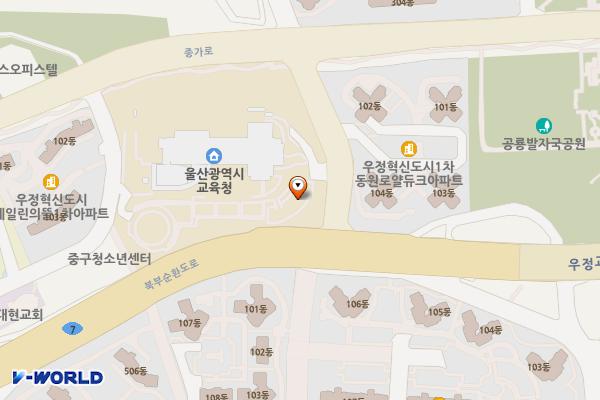 울산광역시교육청 위치 지도 — 울산광역시 중구 북부순환도로 375