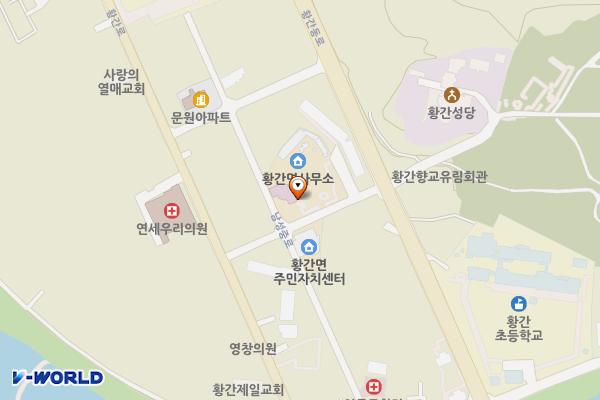 황간면사무소 공용주차장 위치 지도 — 충청북도 영동군 황간면 남성2길 11
