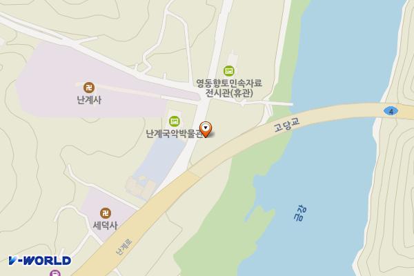 국악박물관주차장 위치 지도 — 충청북도 영동군 심천면 고당리 526-2