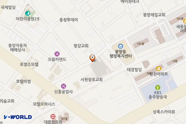 봉방동 공용주차장 위치 지도 — 충청북도 충주시 봉방동 170-5