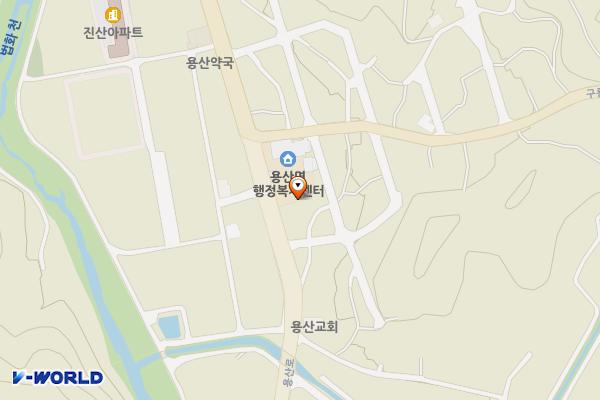 용산면사무소 공용주차장 위치 지도 — 충청북도 영동군 용산면 용산로 324