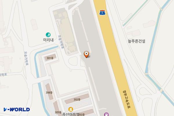 옥산(부산) 휴게소 위치 지도 — 충청북도 청주시 옥산면 경부고속도로 309