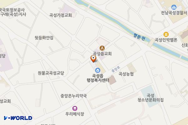 곡성읍 주민자치센터 주차장 위치 지도 — 전라남도 곡성군 곡성읍 중앙로 131