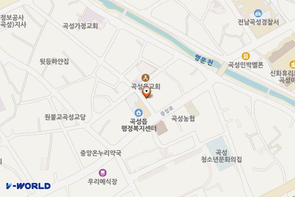 곡성읍 임대농기계보관창고 주차장 위치 지도 — 전라남도 곡성군 곡성읍 읍내19길 4