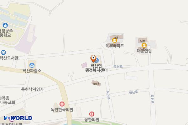 영암군 학산면사무소 위치 지도 — 전남광주통합특별시 영암군 학산면 독천리 61-13