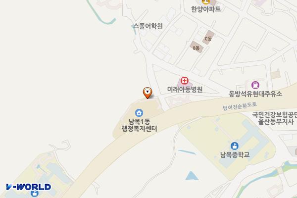 남목1동 주민센터 위치 지도 — 울산광역시 동구 방어진순환도로 1170